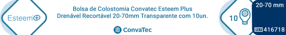 Bolsa de Colostomia Convatec Esteem Plus Drenável Recortável 20-70mm Transparente com 10un