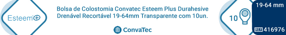 Bolsa de Colostomia Convatec Esteem Plus Durahesive Drenável Recortável 19-64mm Transparente com 10un.