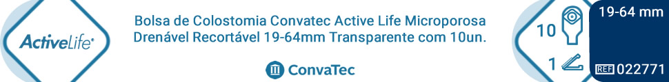Bolsa de Colostomia Convatec Active Life Microporosa Drenável Recortável 19-64mm Transparente com 10un