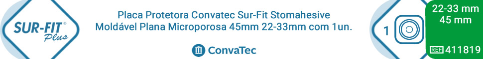 Placa Protetora Convatec Sur-Fit Stomahesive Moldável Plana Microporosa 45mm 22-33mm com 1un.