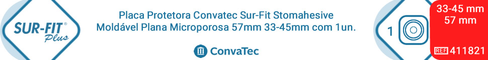 Placa Protetora Convatec Sur-Fit Stomahesive Moldável Plana Microporosa 57mm 33-45mm com 1un