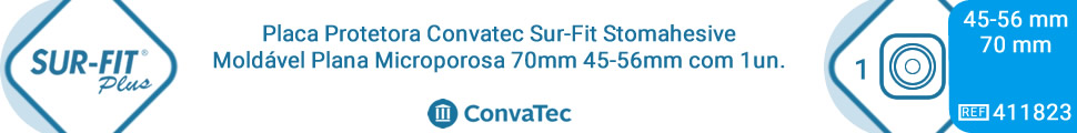Placa Protetora Convatec Sur-Fit Stomahesive Moldável Plana Microporosa 70mm 45-56mm com 1un