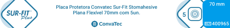 Placa Protetora Convatec Sur-Fit Stomahesive Plana Flexível 70mm com 5un