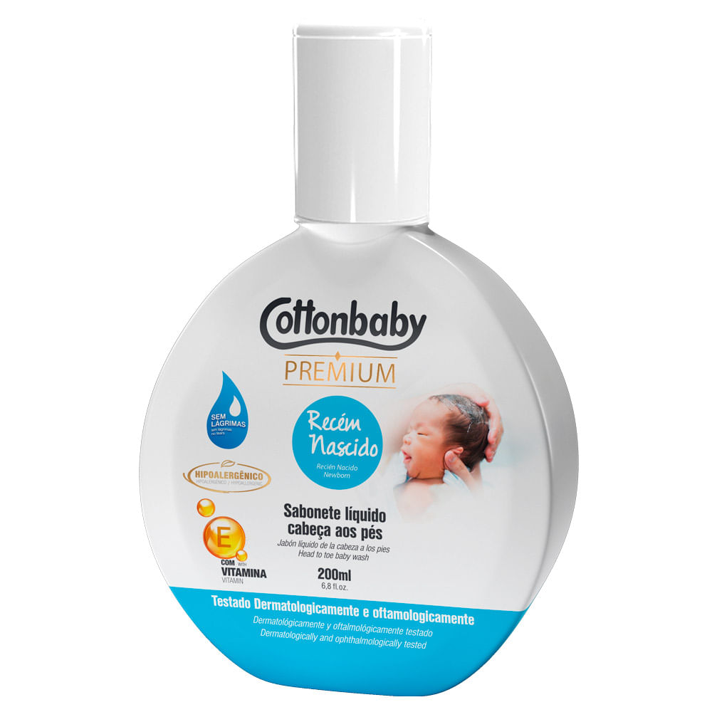 Sabonete Liquido Cottonbaby Premium Recem Nascido 0ml Fibracirurgica